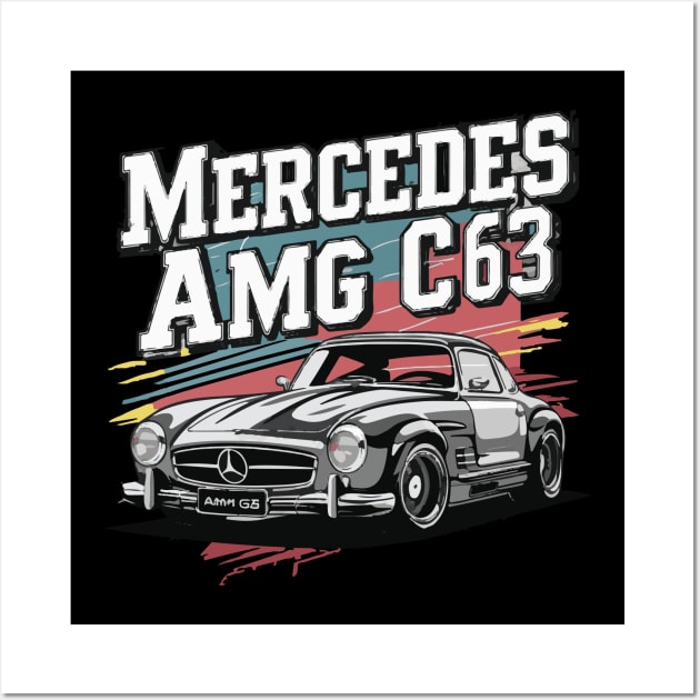 Mercedes AMG C63 Vintage Car Wall Art by Cruise Dresses